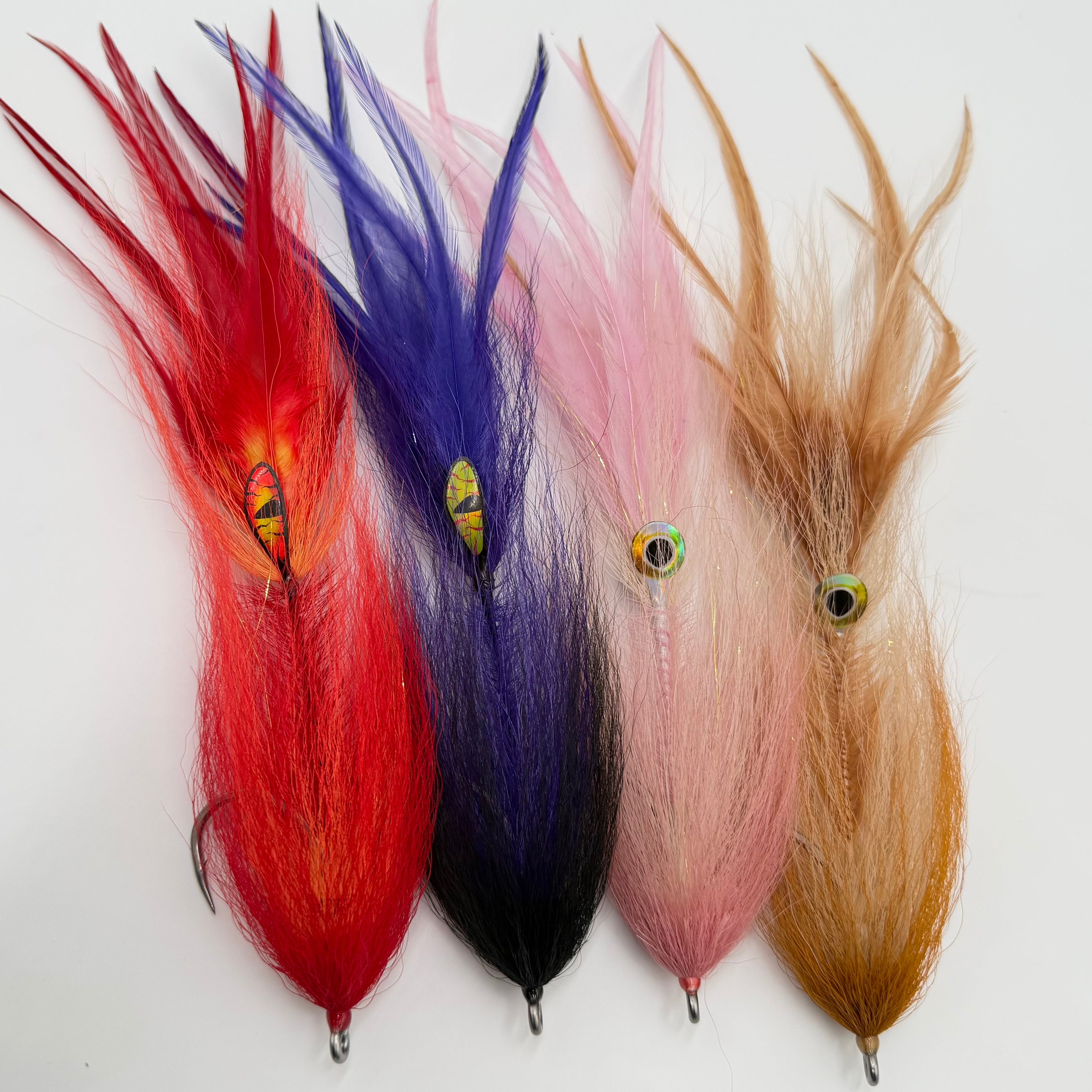 Squid flies for striped bass and more